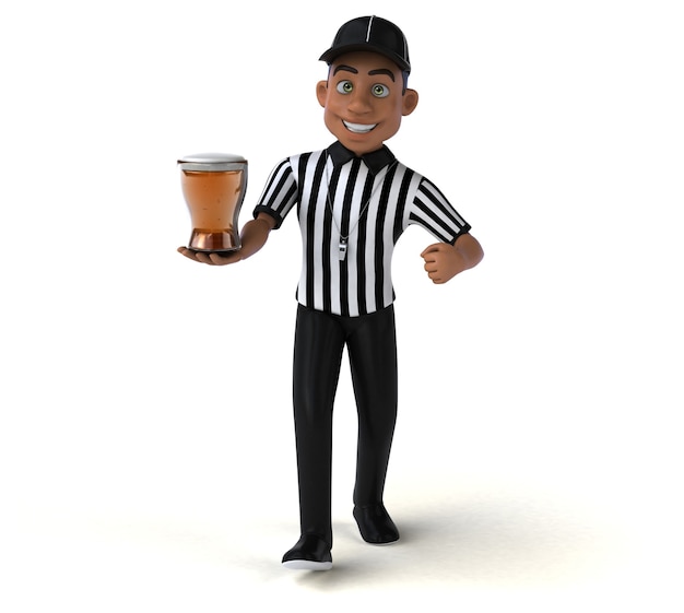 Fun 3D Illustration d'un arbitre américain