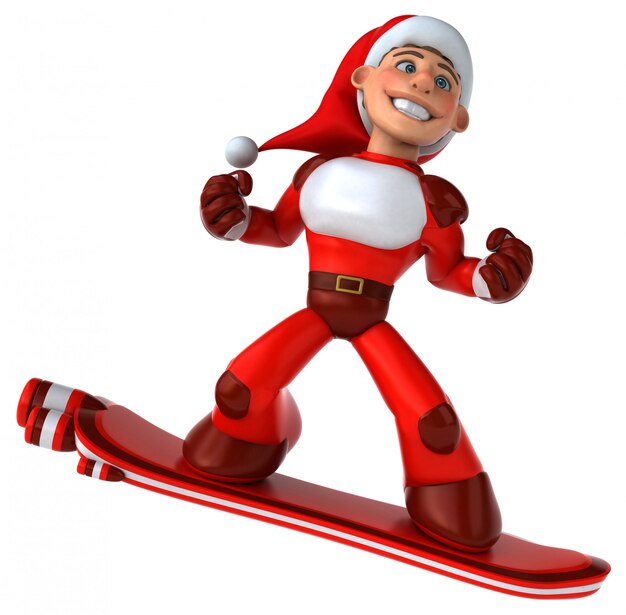 Fun Super Santa Claus - Illustration 3D