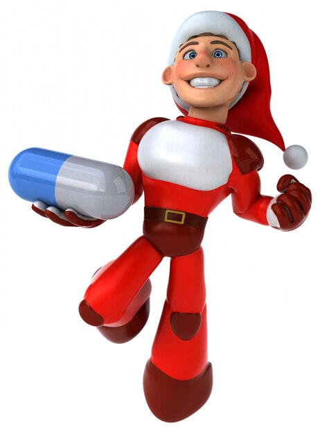 Fun Super Santa Claus - Illustration 3D