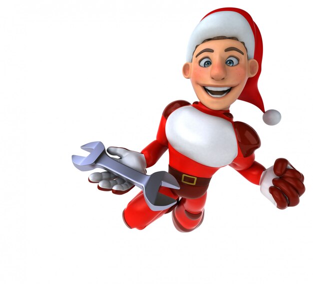 Fun Super Santa Claus - Illustration 3D