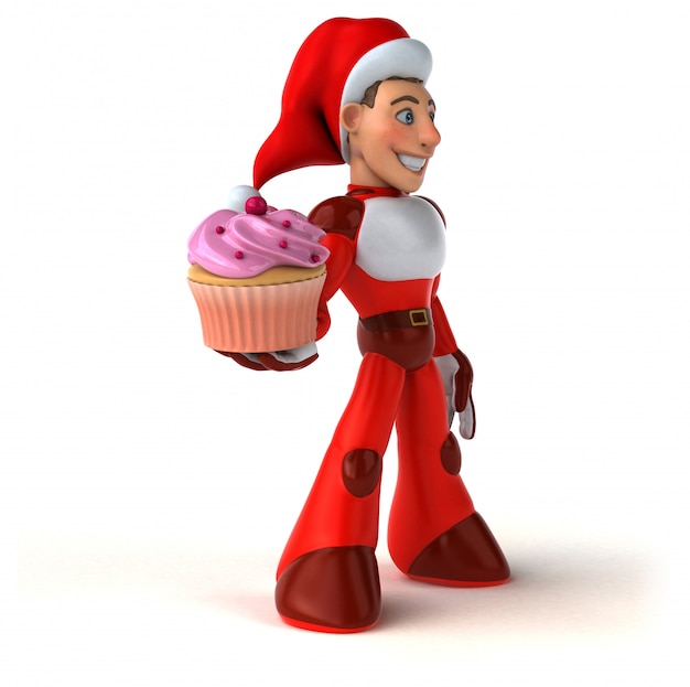 Fun Super Santa Claus - Illustration 3D