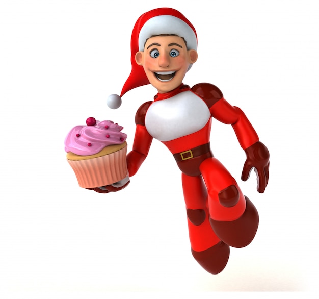 Fun Super Santa Claus - Illustration 3D