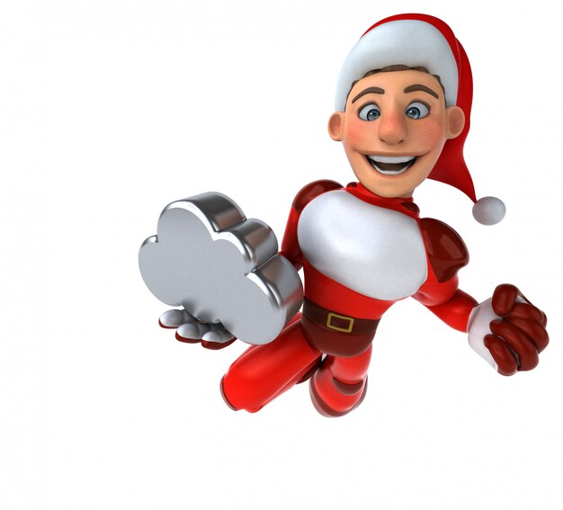 Fun Super Santa Claus - Illustration 3D