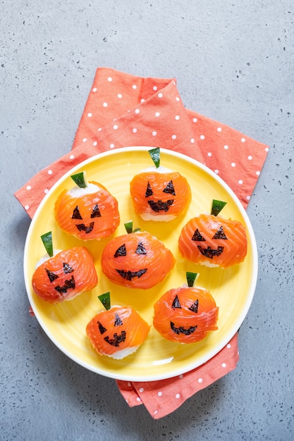 Funny Halloween Sushi Pumpkins Jack o Lantern