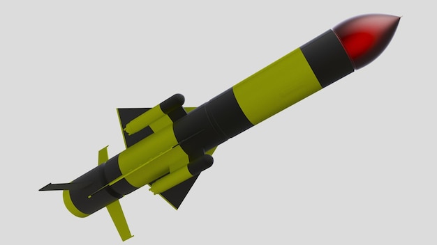 Photo fusée missile guerre conflit munitions ogive nucléaire arme militaire nuke illustration 3d vaisseau spatial