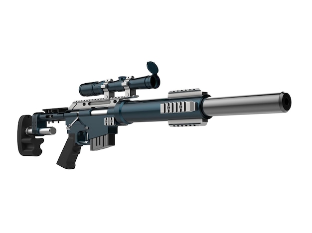Le fusil de tireur d'élite moderne bleu foncé métallique