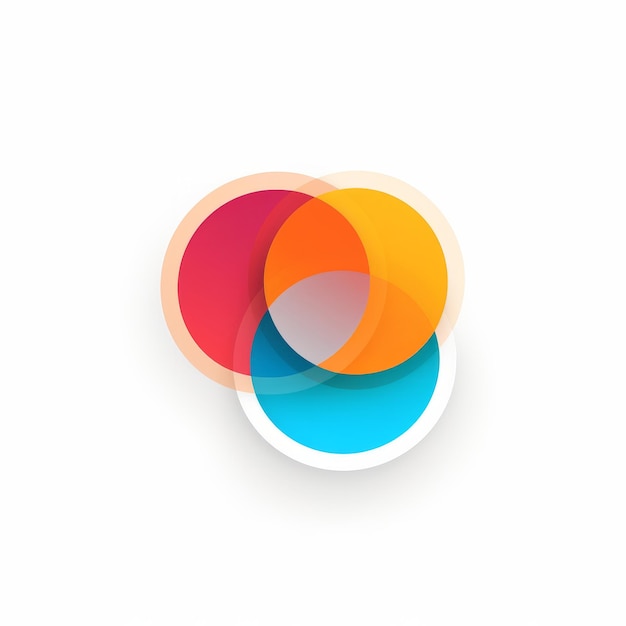 Photo fusion dynamique un logo frappant marque une conception graphique avec des cercles de couleurs qui se chevauchent
