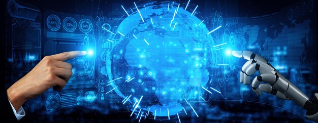 Le futur robot d'intelligence artificielle et le cyborg