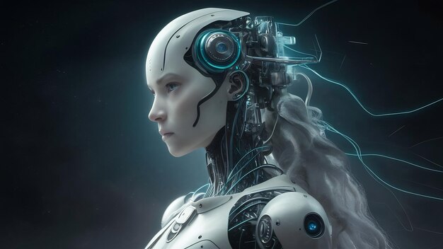 Le futur robot d'intelligence artificielle et le cyborg