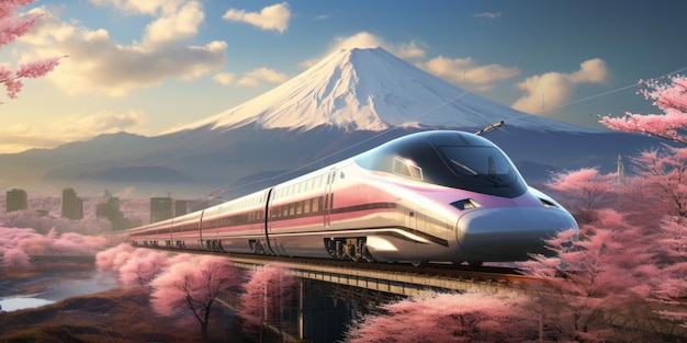 Le futur Shinkansen avec Fuji en arrière-plan