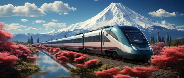 Le futur Shinkansen avec Fuji en arrière-plan