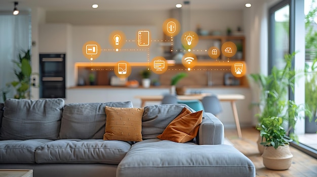 Photo futuristic smart home technology seamless integration