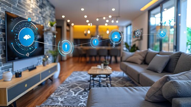 Photo futuristic smart home technology seamless integration