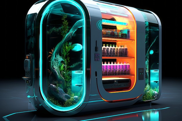 Futurs distributeurs automatiques et kiosques futuristes