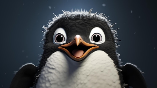 Gagnant du concours de traçage de pingouins de dessin animé hyperréaliste Vray
