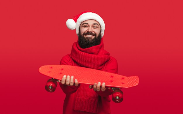 Gai barbu en bonnet de Noel