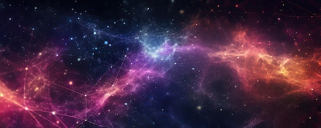 Une galaxie colorée avec un fond violet et bleu et les mots "galaxie"