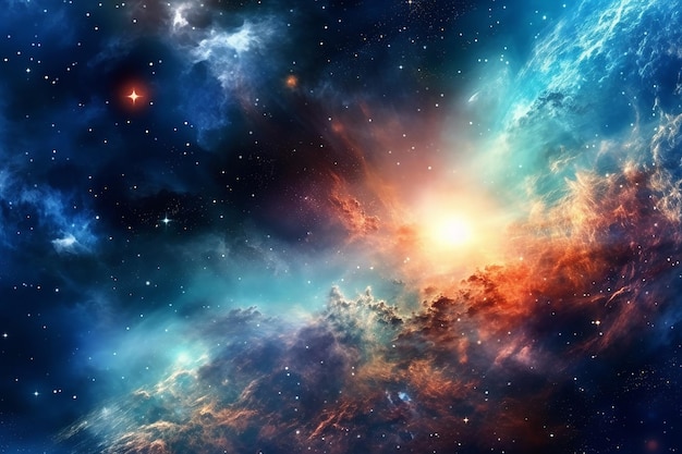 Galaxie dans le ciel avec une lumière étoilée montrant la beauté de l'arrière-plan de l'univers de l'espace extra-atmosphérique