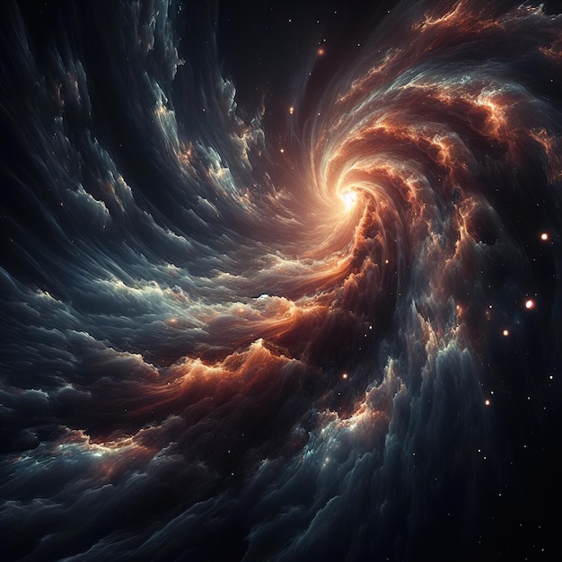 Galaxie dans l'espace 3d rendu abstrait fractal lumière de fond