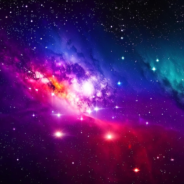 Galaxie dans l'espace beauté du fond coloré de l'univers