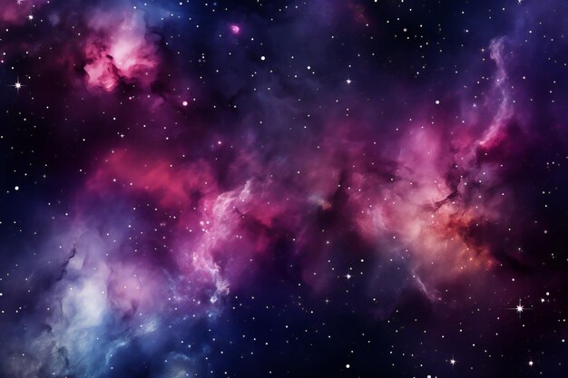 Galaxie avec des étoiles et une nébuleuse vibrante à l'arrière-plan magique