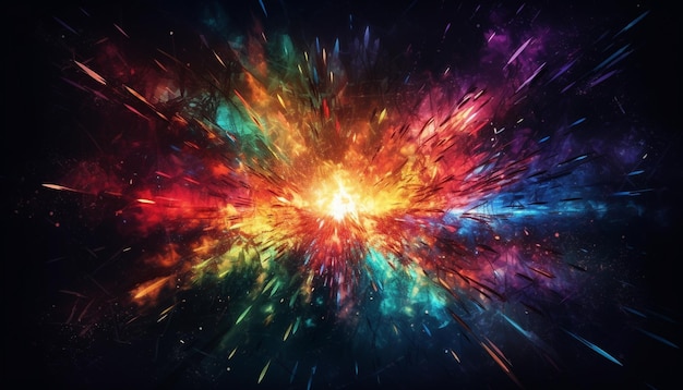 Une galaxie explosive enflammant un phénomène naturel, une célébration enflammée de la créativité générée par l'IA