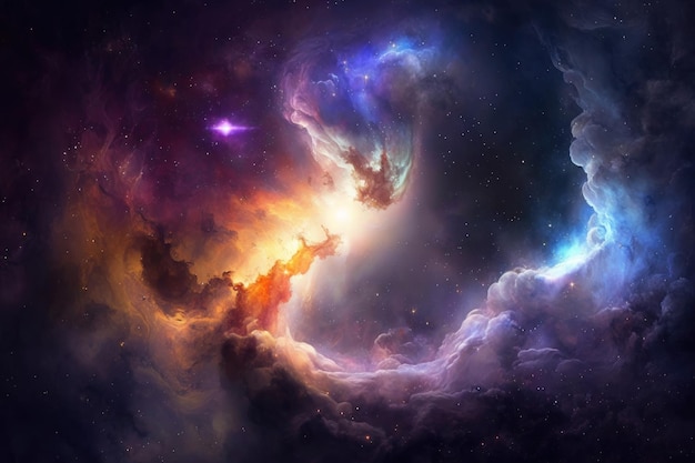 Galaxie et nébuleuse Espace abstrait arrière-plan Univers sans fin avec des étoiles dans l'espace IA générative