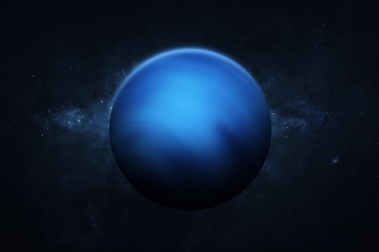 Photo galaxie de neptune et étoiles vue de la planète géante gazeuse neptune ces éléments d'image fournis par la nasa