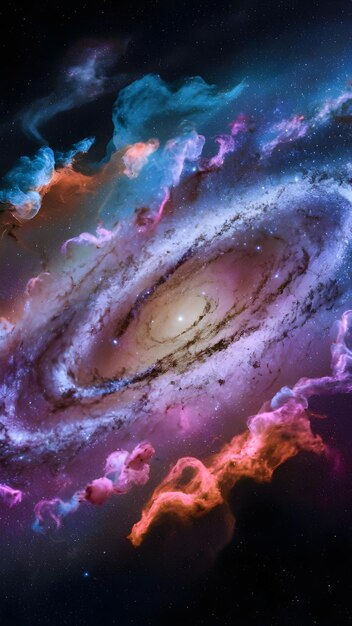 une galaxie qui est violette et a le titre de l'univers
