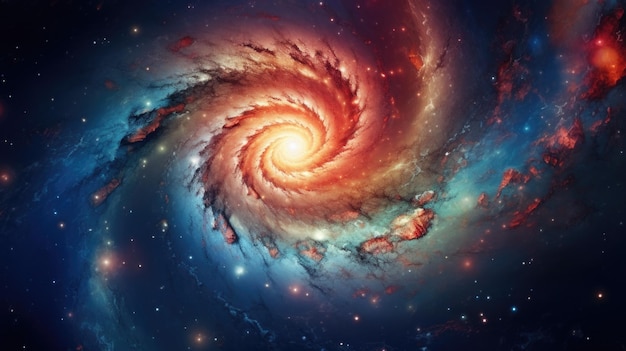 Photo une galaxie spirale dans l'espace