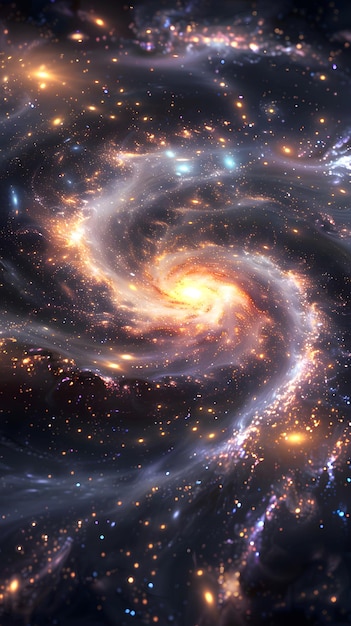 Galaxie spirale holographique dans l'espace