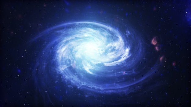 Galaxie spirale, illustration 3D d'un objet de l'espace lointain.