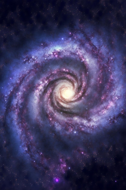 Une galaxie spirale avec le mot galaxie en bas