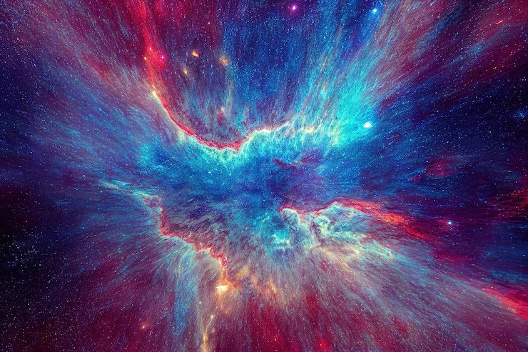 Photo galaxie spirale réaliste colorée sur fond d'espace