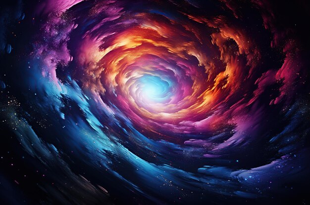 galaxie spirale rougeoyante d'astronomie dans l'espace profond