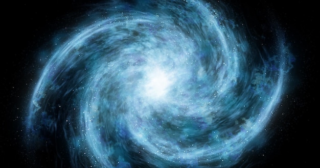 La galaxie spirale tourne autour de son axe arrière-plan dramatique