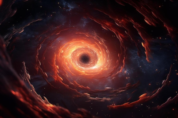 Une galaxie spirale avec un trou noir au centre et un trou noir au centre.
