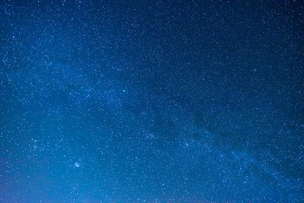 Galaxie de la voie lactée sur le ciel bleu de minuit en Islande