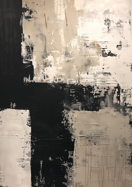 Galerie d'art abstrait minimaliste en noir et blanc