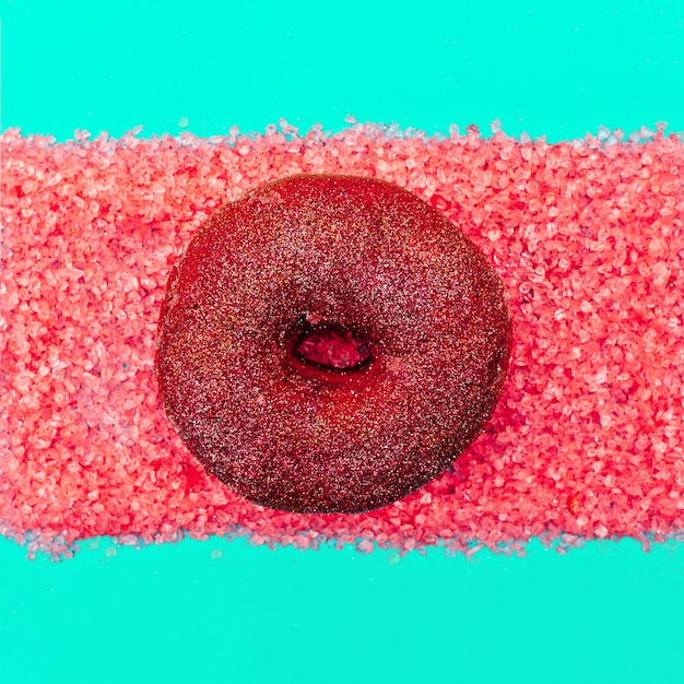 Photo galerie d'art donut glitter fashion stillife