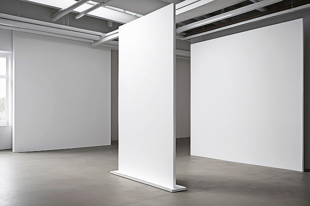 Galerie d'art pop-up Déclarations d'artistes Mockup de signalisation avec un espace blanc vide pour placer votre conception