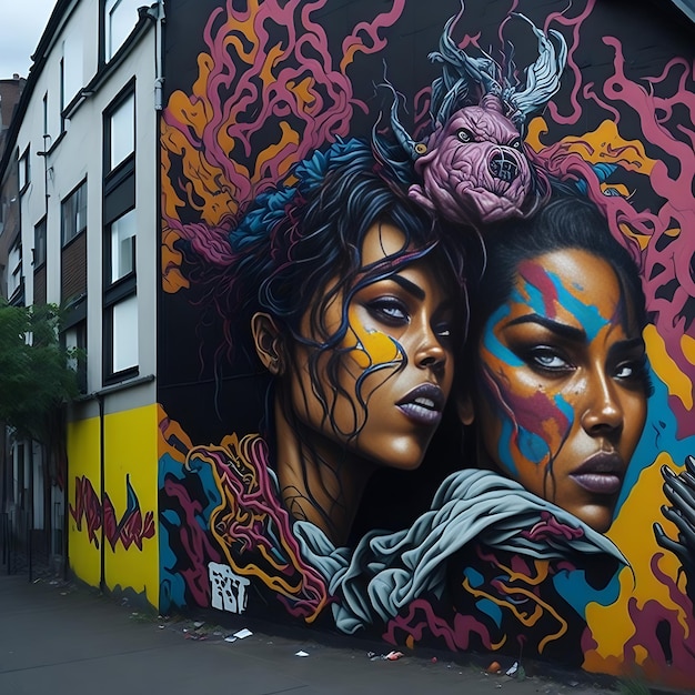 Galerie de graffitis virtuels Street Art généré par l'IA Immergé dans la créativité généré par l'IA