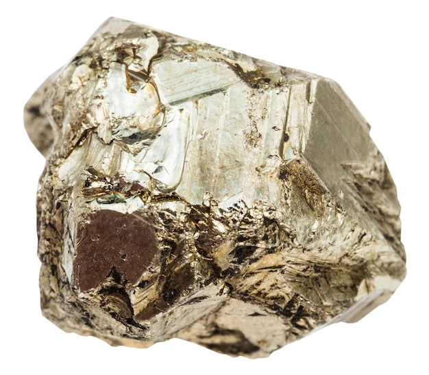 Galet de pierre de pyrite isolé