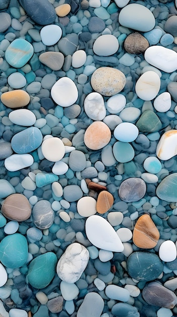 Galets de lac gris et bleus et ardoise