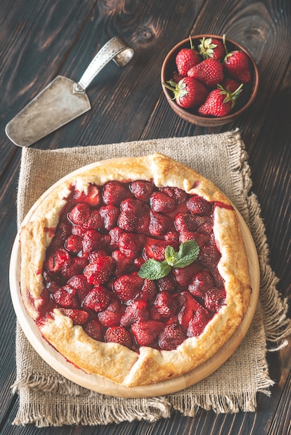 Photo galette aux fraises