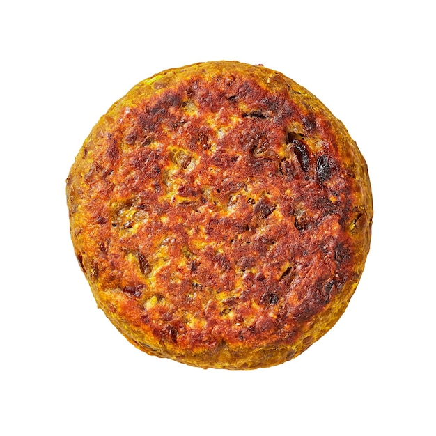 Galette de burger végétalien isolé sur fond blanc