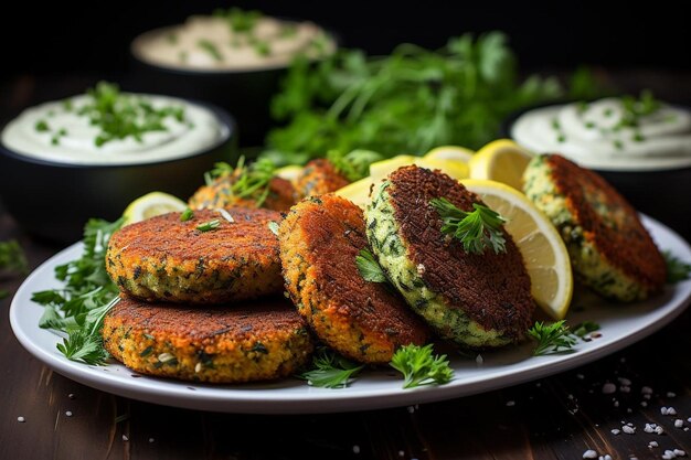 Photo des galettes de quinoa et d'épinards avec de l'ail au citron