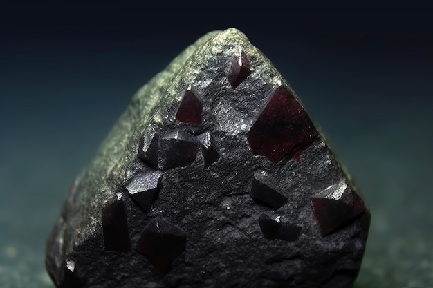 La galkaïte est une pierre naturelle précieuse rare sur fond noir générée par l'IA.