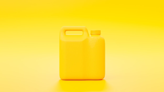 Photo gallon jaune d'huile mockup concept d'idée minimale