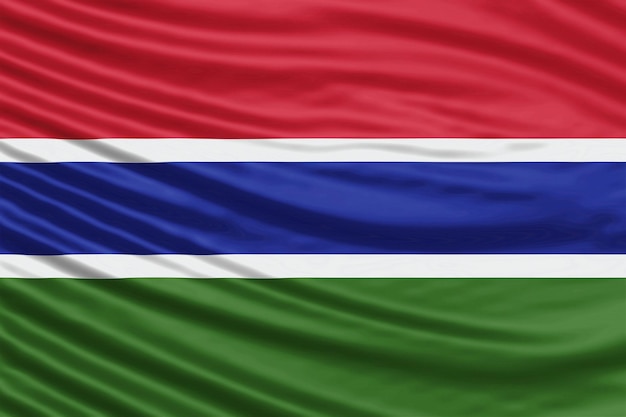 Gambie drapeau vague gros plan, fond de drapeau national